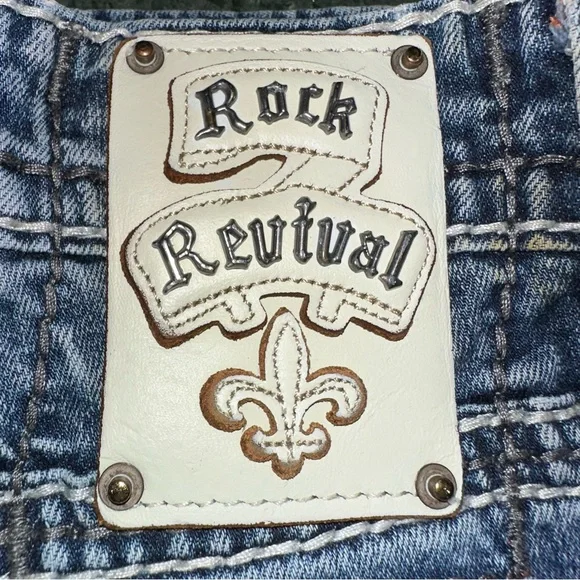 Rock Revival Men's Daegan Straight Jeans Embellished Size 33 READ - Picture 6 of 15